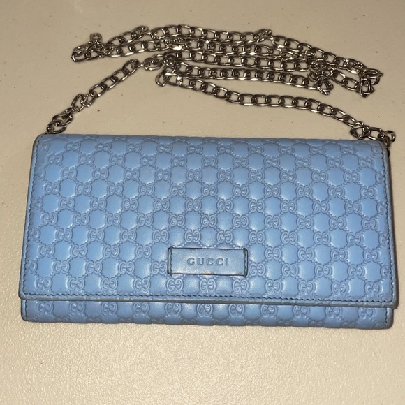 GUCCI MICROGUCCISSIMA CONTINENTAL WALLET MINERAL BLUE GOLD HARDWARE 13 CC SLOTS - Picture 4 of 11